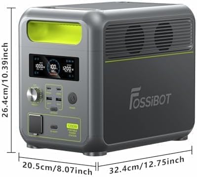 FOSSiBOT F1200 Draagbaar Powerstation 1024Wh LiFePO4 - 2400W AC, 200W Zonnepaneel Inbegrepen